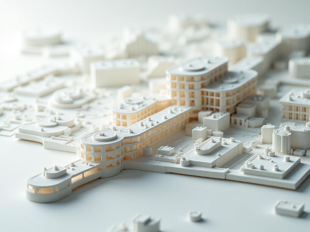 Modelo arquitectónico de precisión con detalles realistas